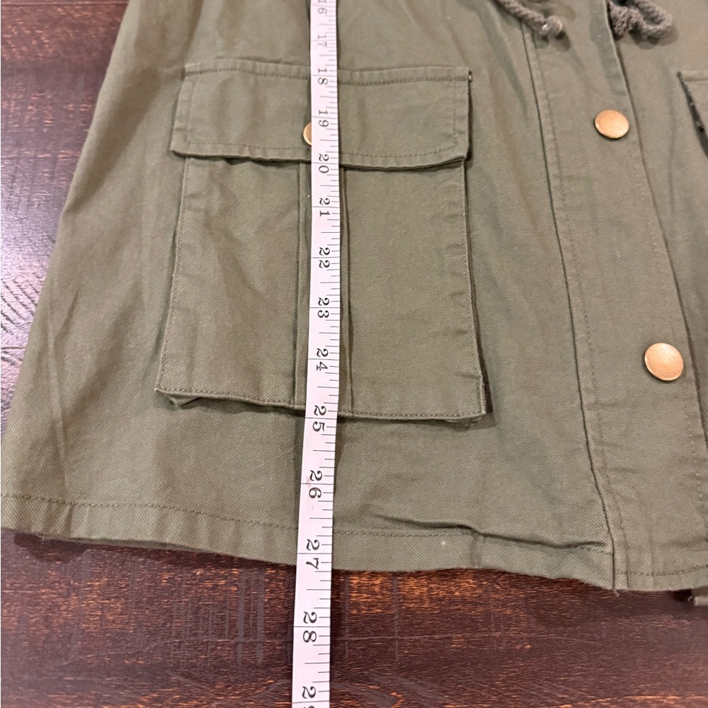 Chaplin Essential Olive Hooded Anorak Cargo Jacket Utility Military Cotton L - Picture 4 of 12
